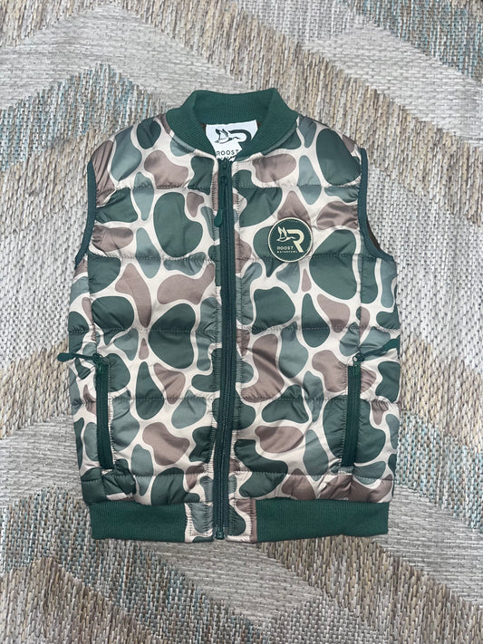 Youth Roost Camo Puffer Vest