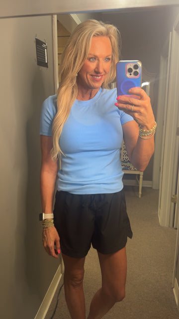 Essential Short-sleeved Micro-ribbed Top