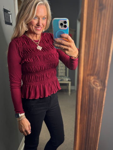 Autumn Embraced Smocked Top