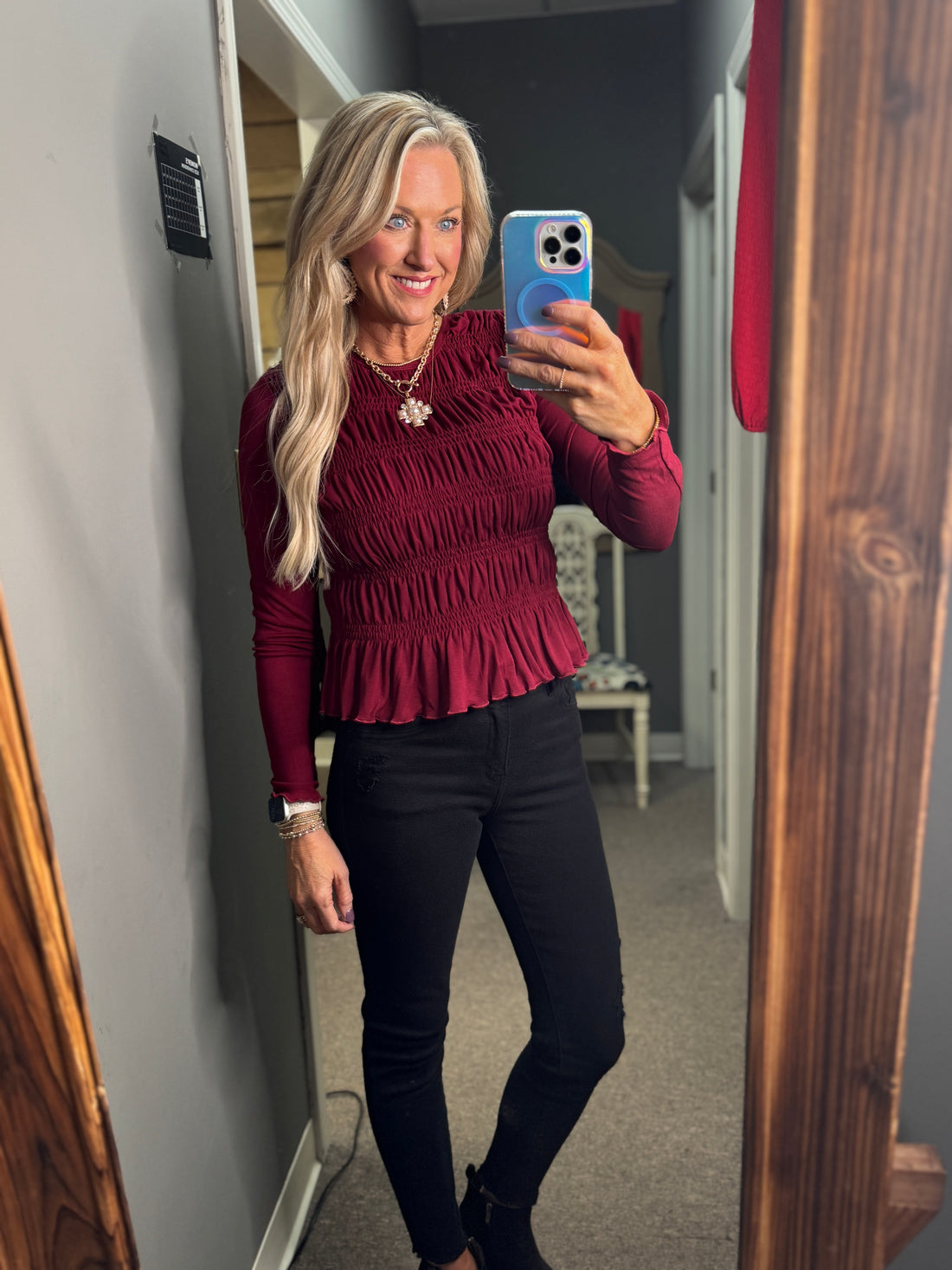 Autumn Embraced Smocked Top