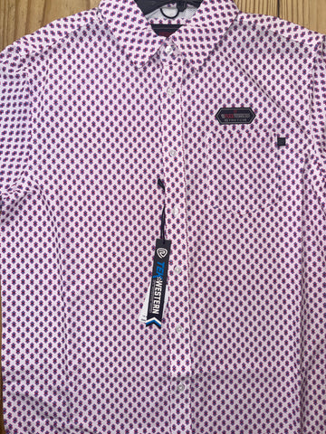 Tek Mesh Mini Geo Print Button Down