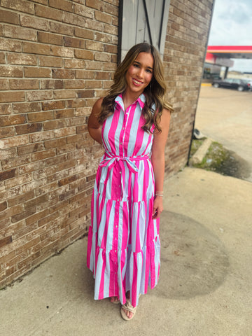 The Bold Striped Maxi Dress