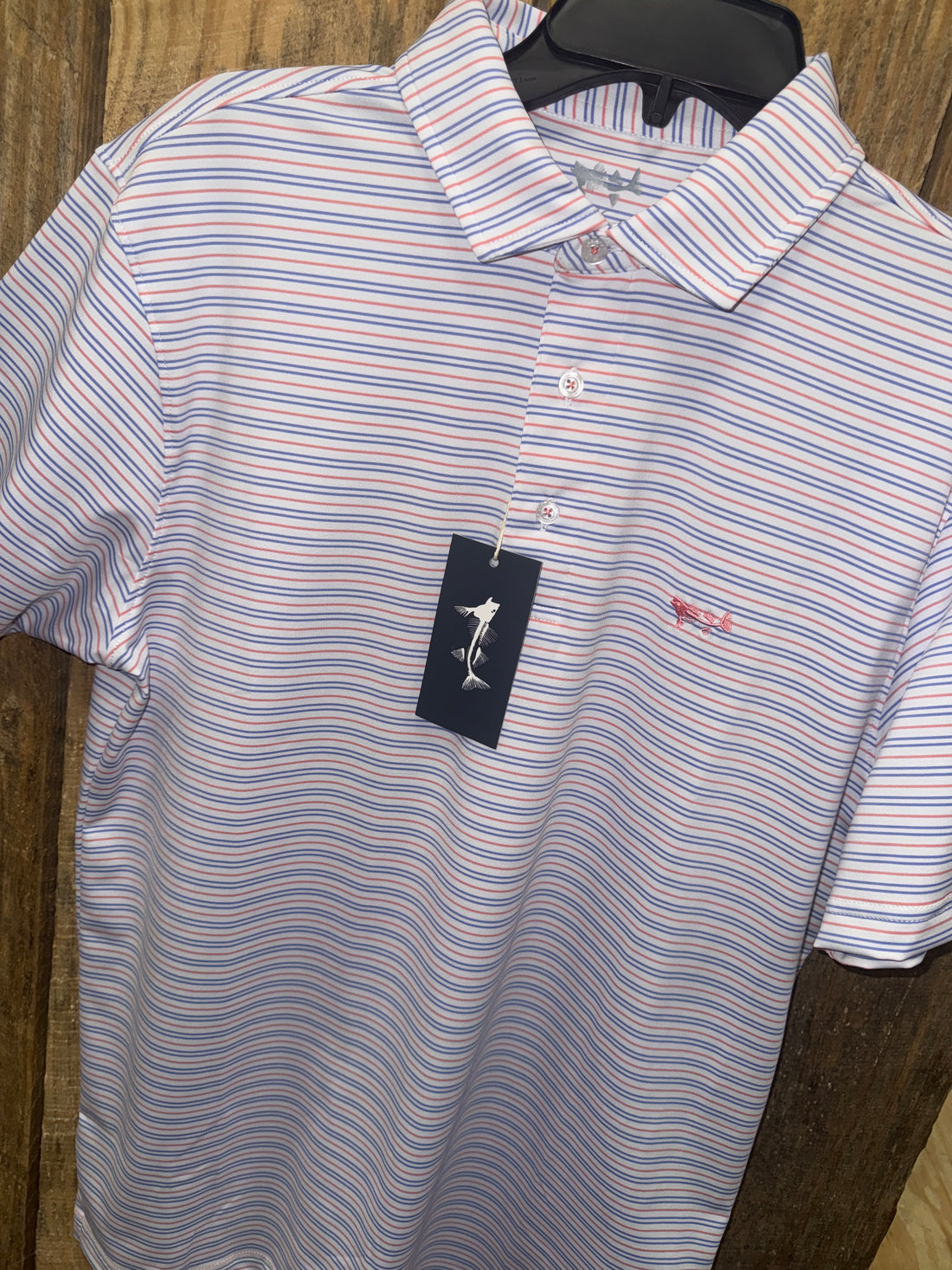 Coastal Cotton Melon Stripe Polo