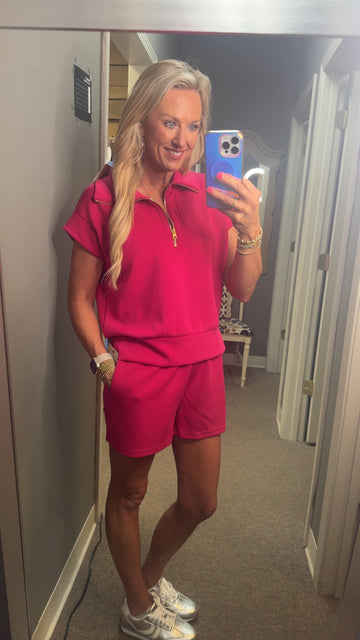 Laguna Half-zip Ace Set - Plum Pink