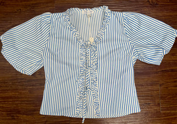 Charming Puff Ruffled Sleeve Top