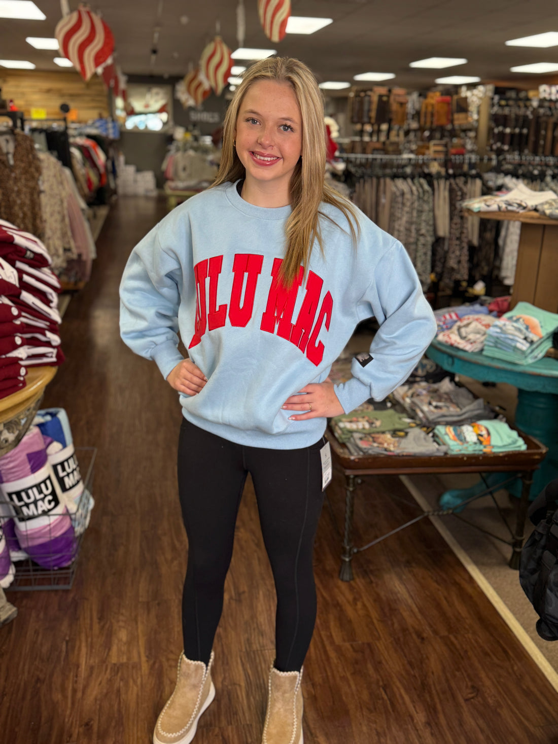 LuLu Mac Sweatshirt | Baby Blue/Red