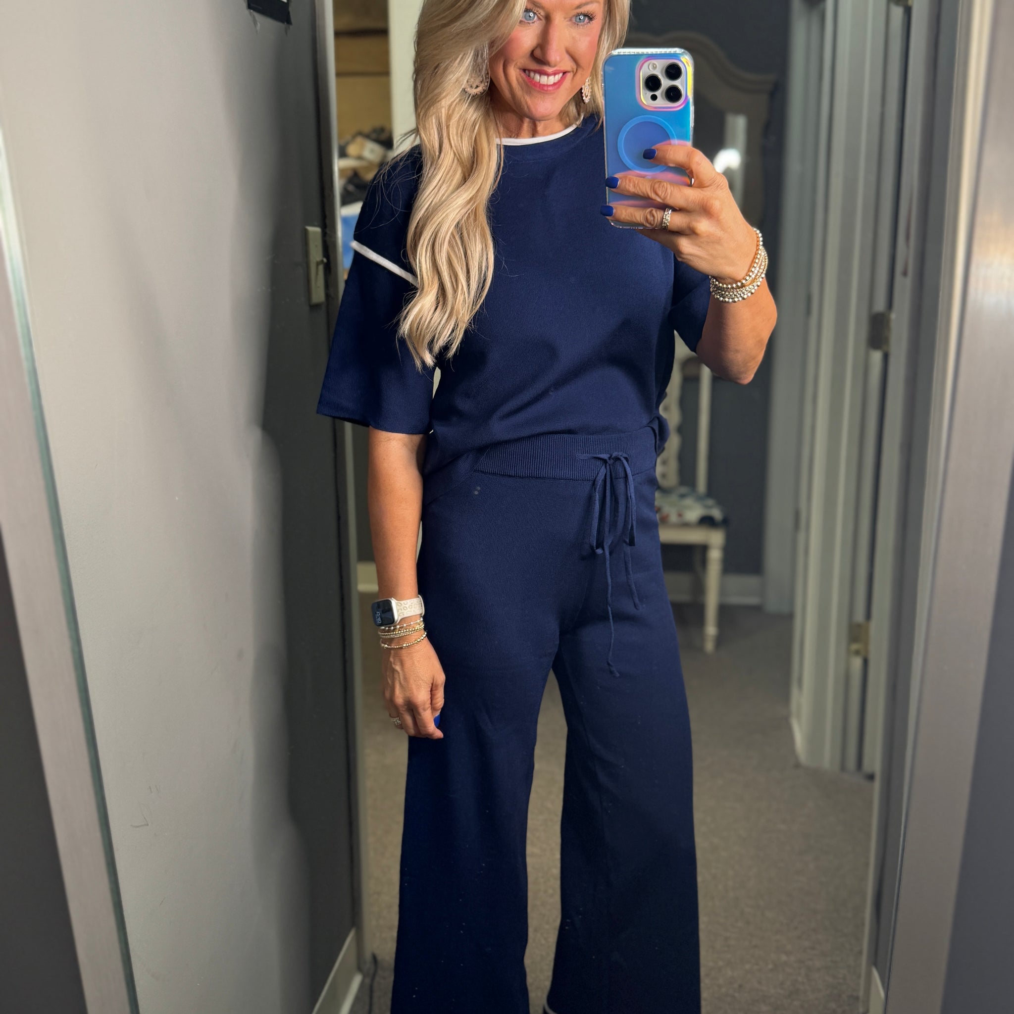 Navy Contrast Trim Set