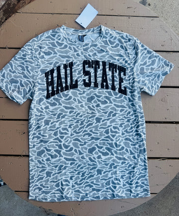 "Hail State" White Camo T-Shirt