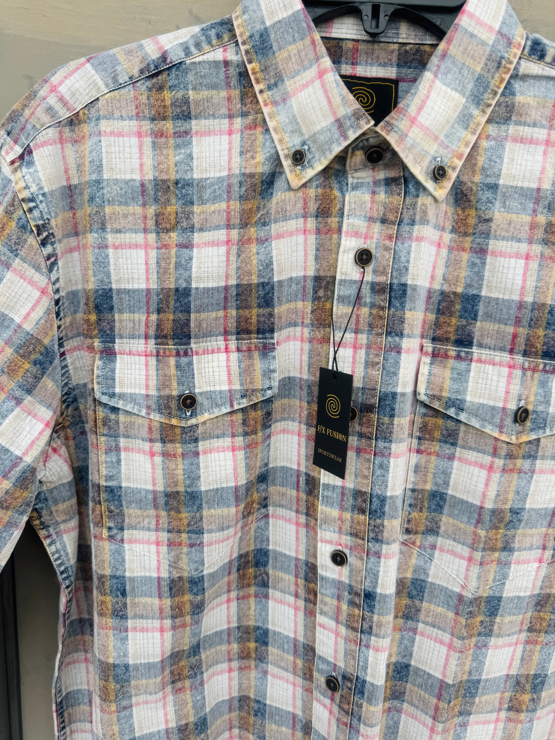 Men's L/S Washed Plaid Shirt