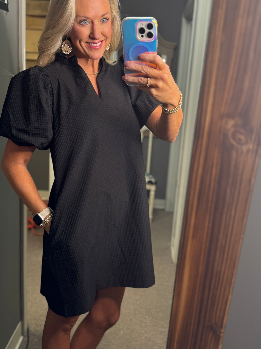 Textured Black Dress