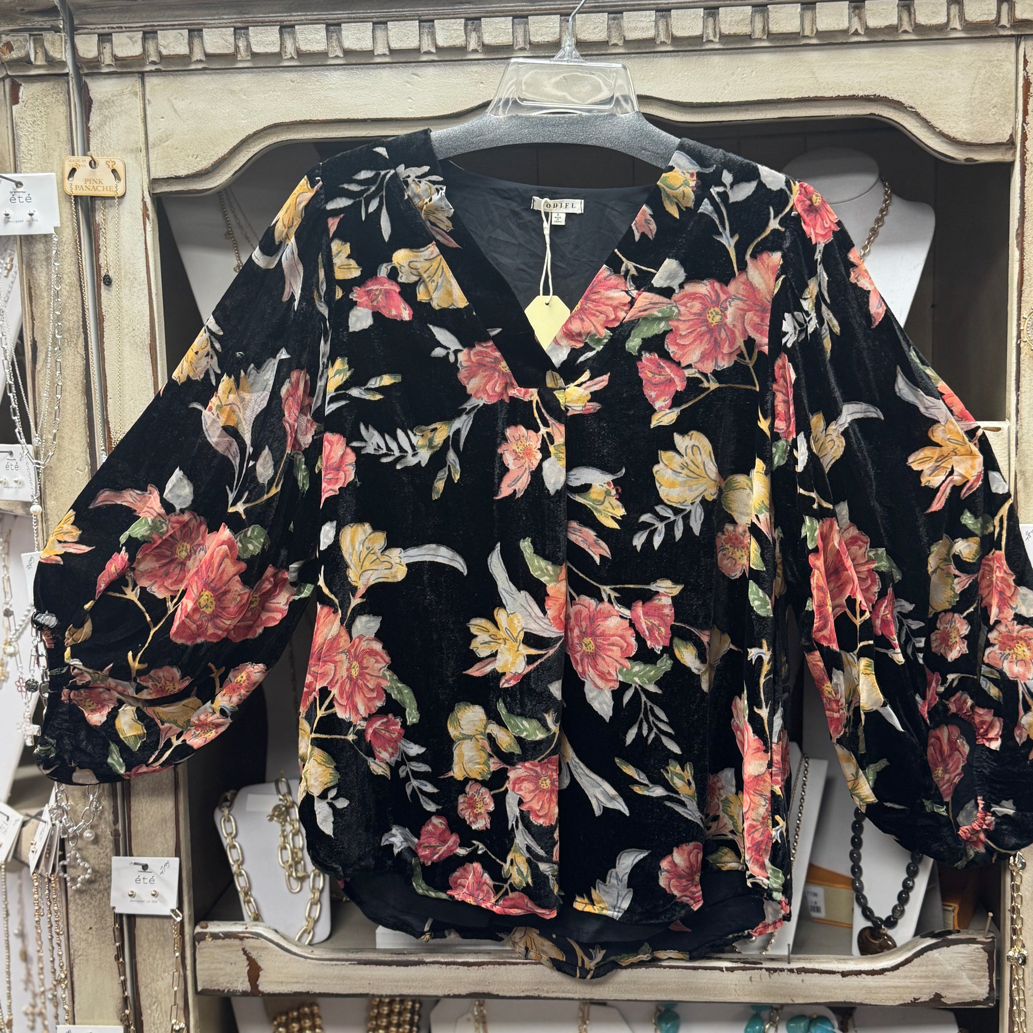 Stunning Velvet Flower Top