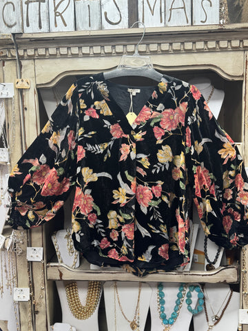 Stunning Velvet Flower Top