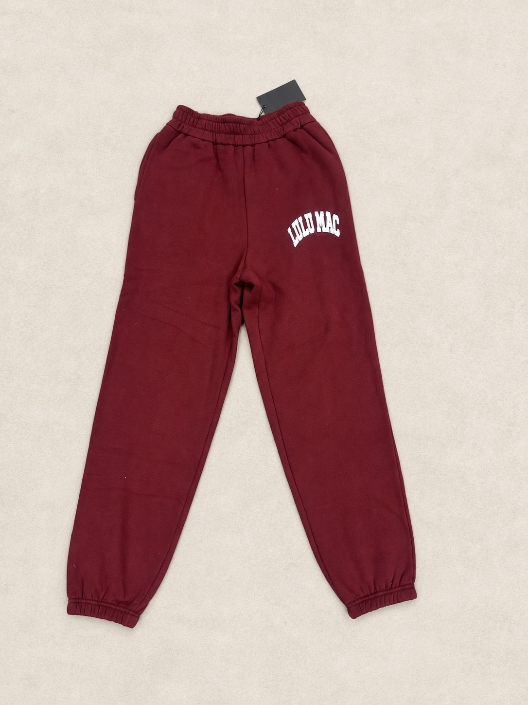 LuLu Mac Puff Letter Sweatpant - Maroon/White