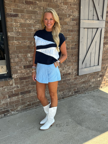 Game Day Mockneck Knit Top