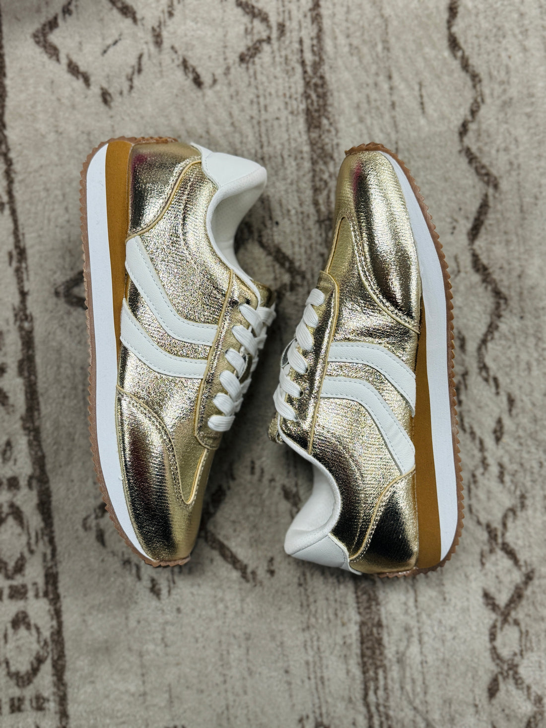 Corky's | Kickoff | Gold Crinkle Metallic Sneaker