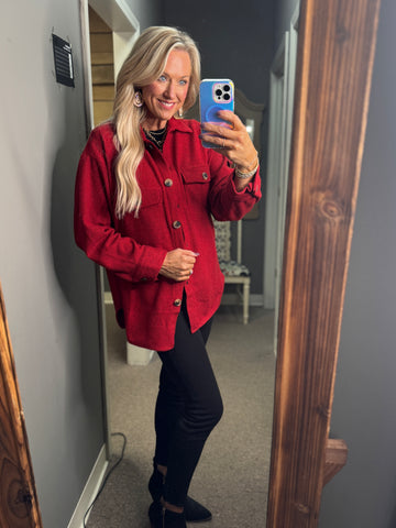 Cozy Brushed Waffle Shacket