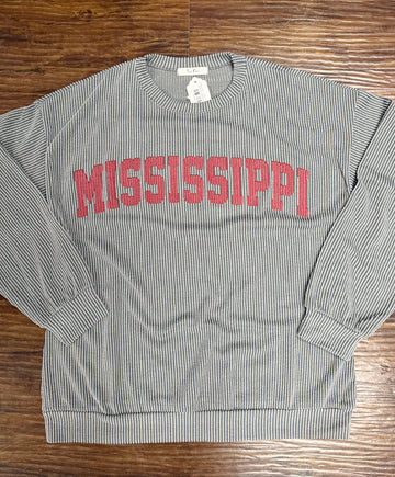 "Mississippi" Graphic Ribbed Top