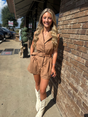 The Fall Suede Romper