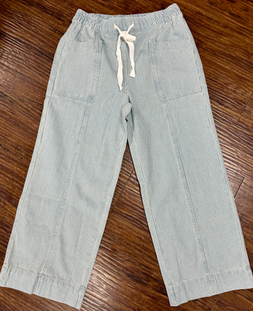 Casual Striped Denim Pant