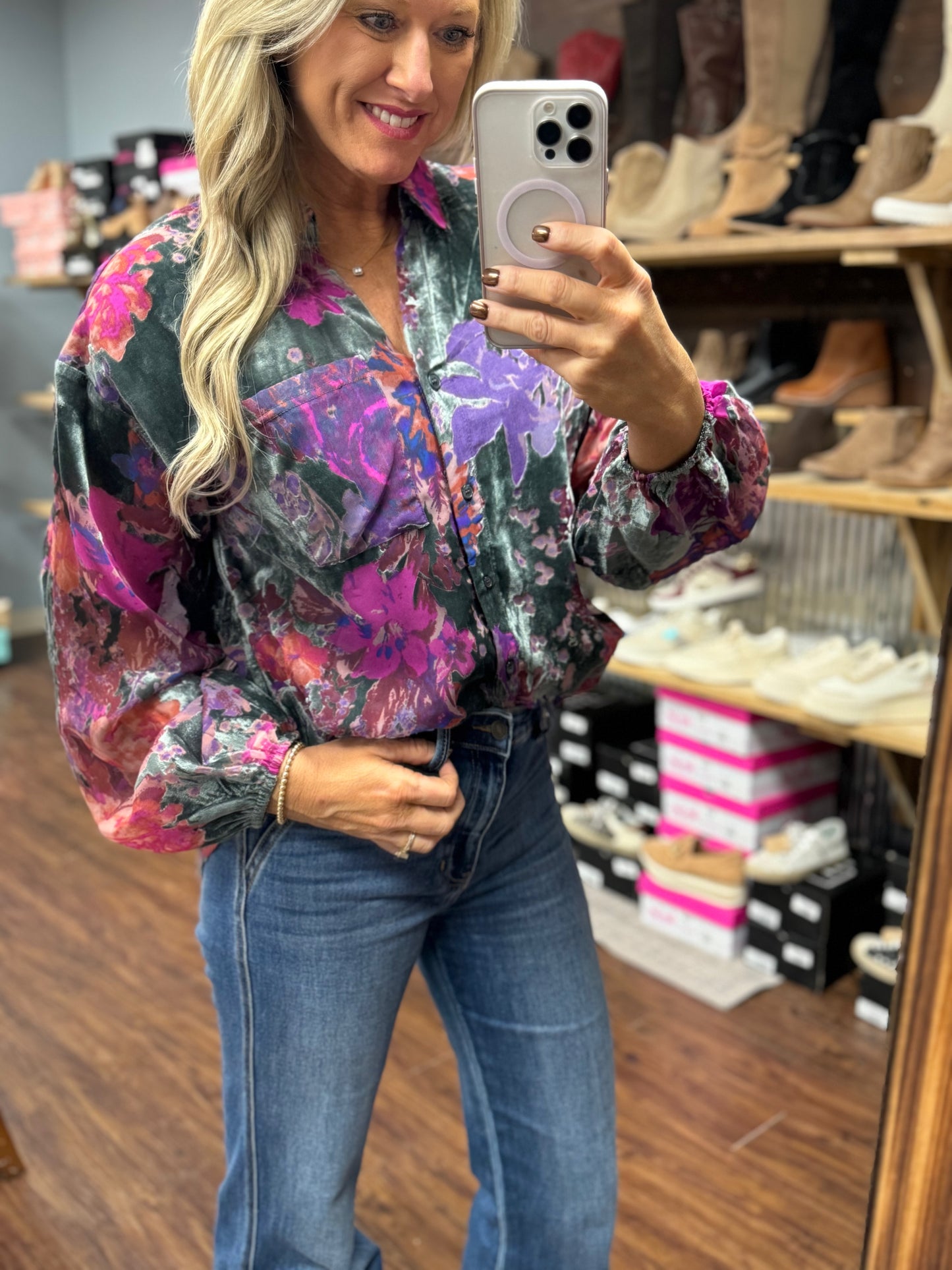 Flower Velvet Top