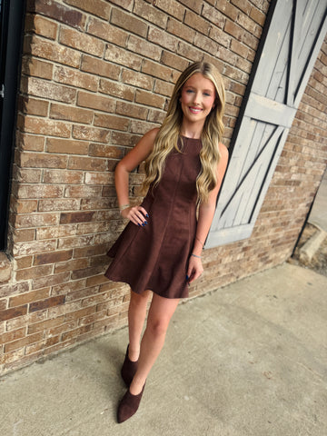 Add It To The Showcase Suede Dress