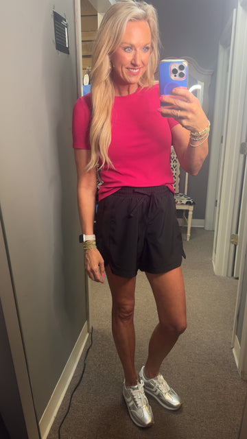 Essential Short-sleeved Micro-ribbed Top
