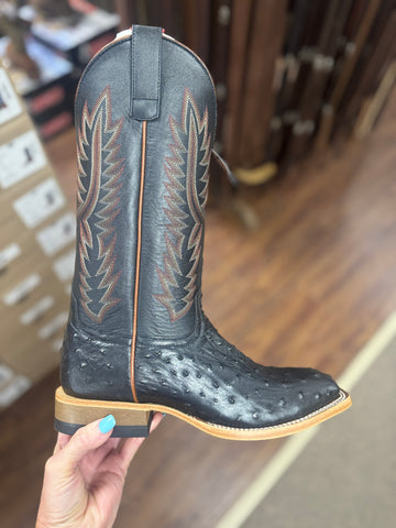 Horse Power HP2505 Black Ostrich Print Boot