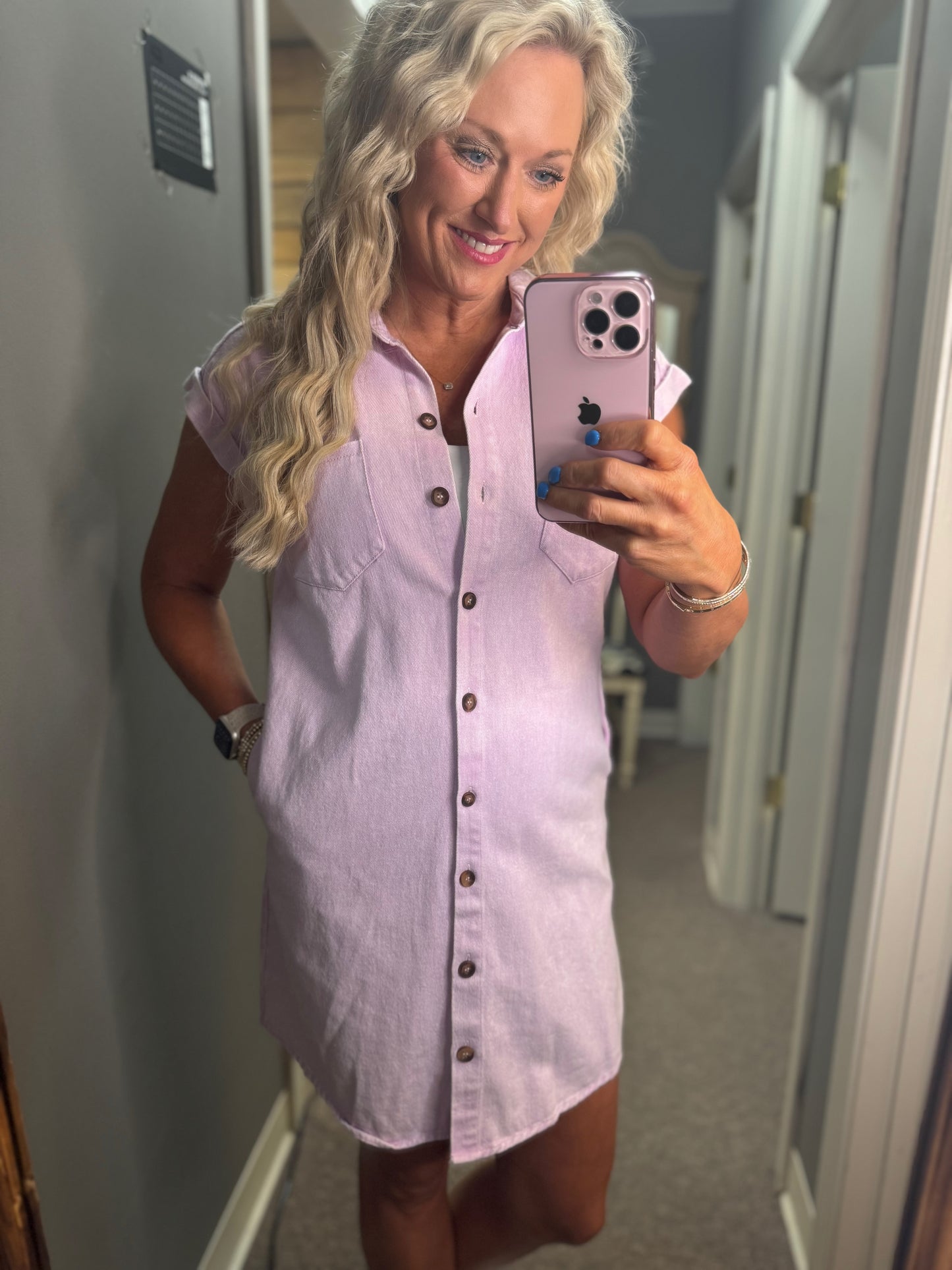 Washed Mineral Shirt Dress