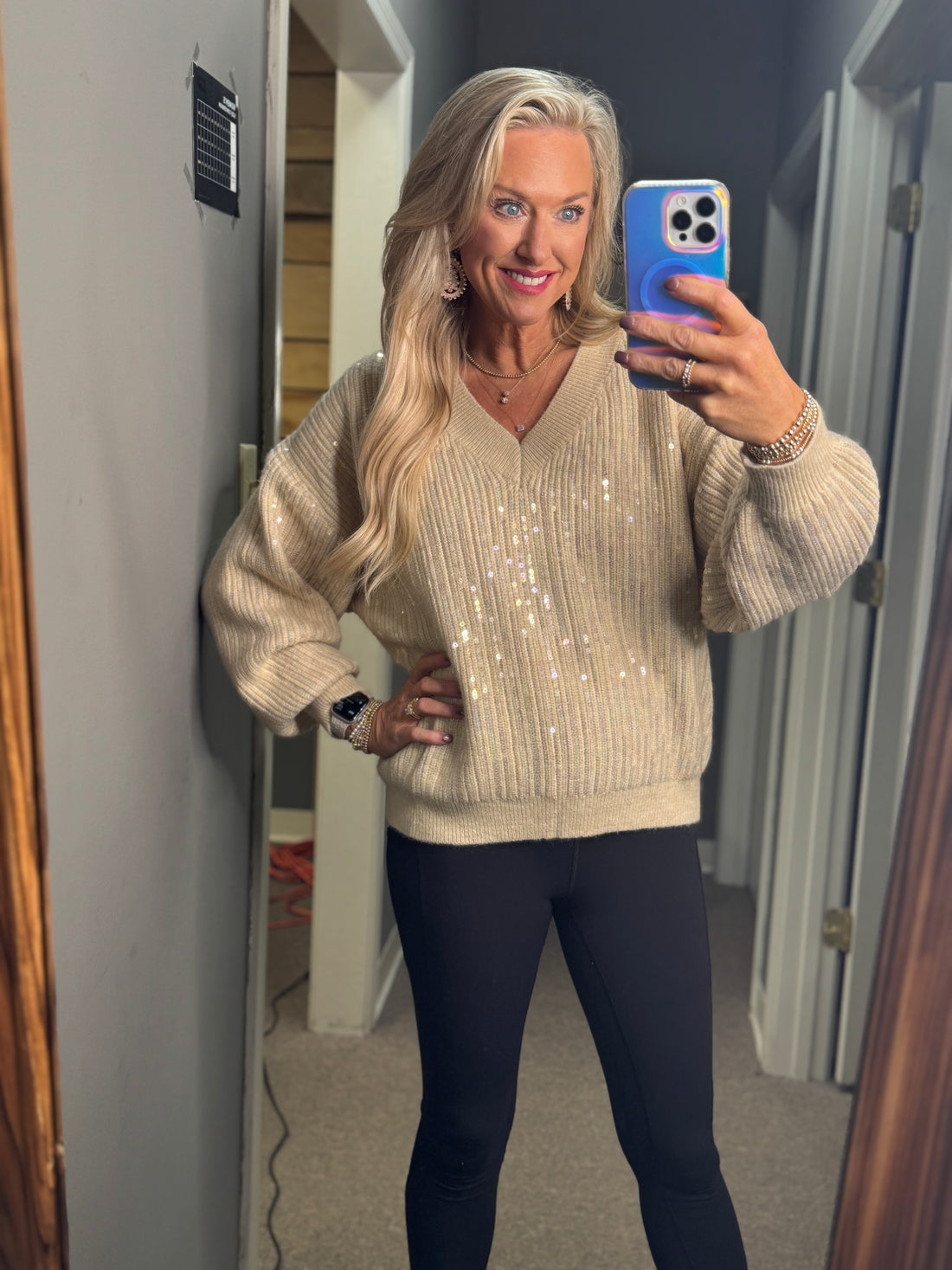 Holiday Sequin Sweater