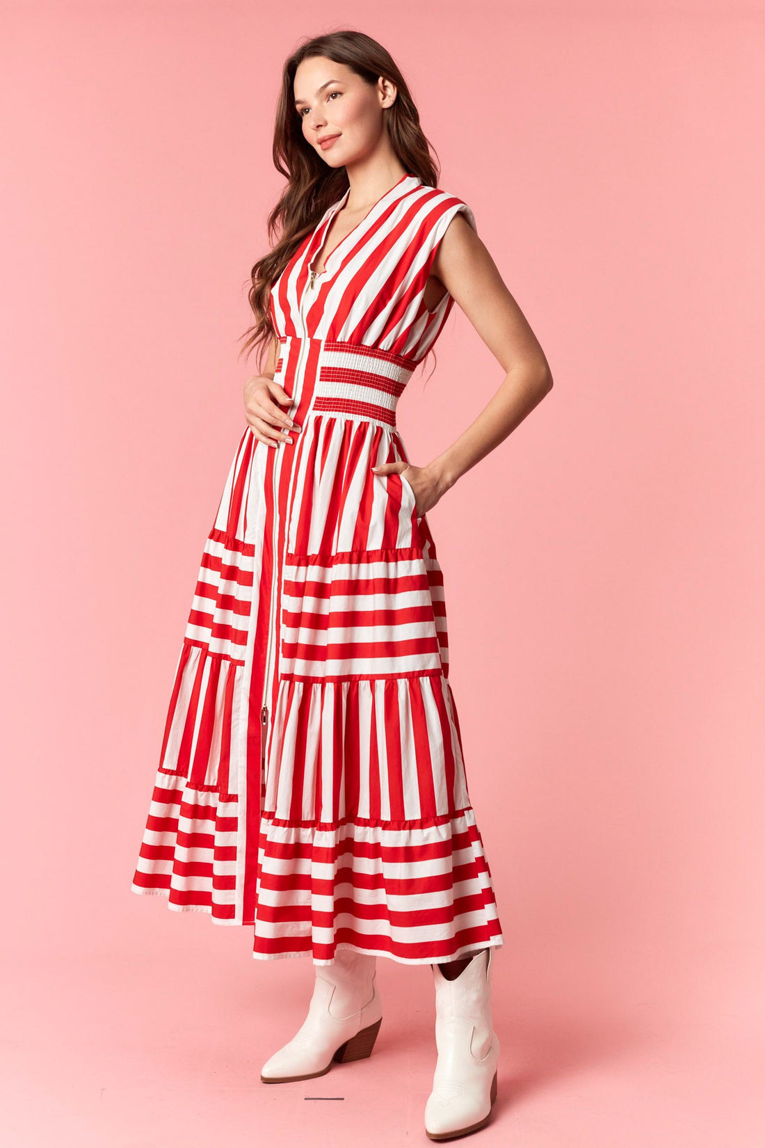 Red Striped Maxi Dress