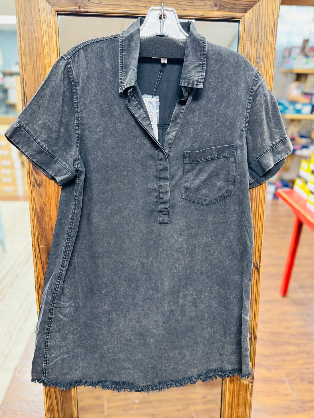 Washed Denim Shirt Dress