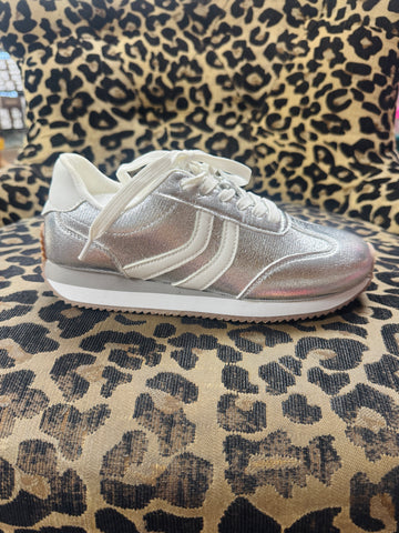 Corky's | Kickoff | Silver Crinkle Metallic Sneaker