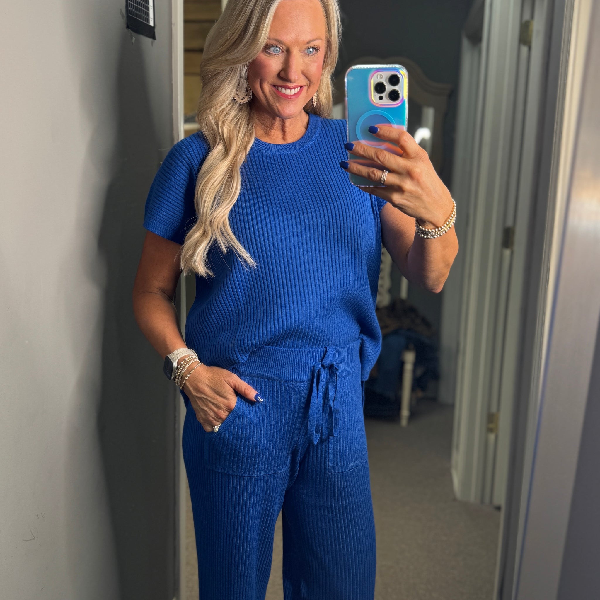 Blue Bliss Ribbed Set