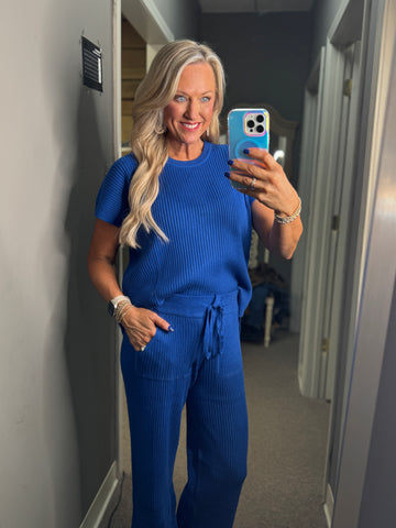 Blue Bliss Ribbed Set