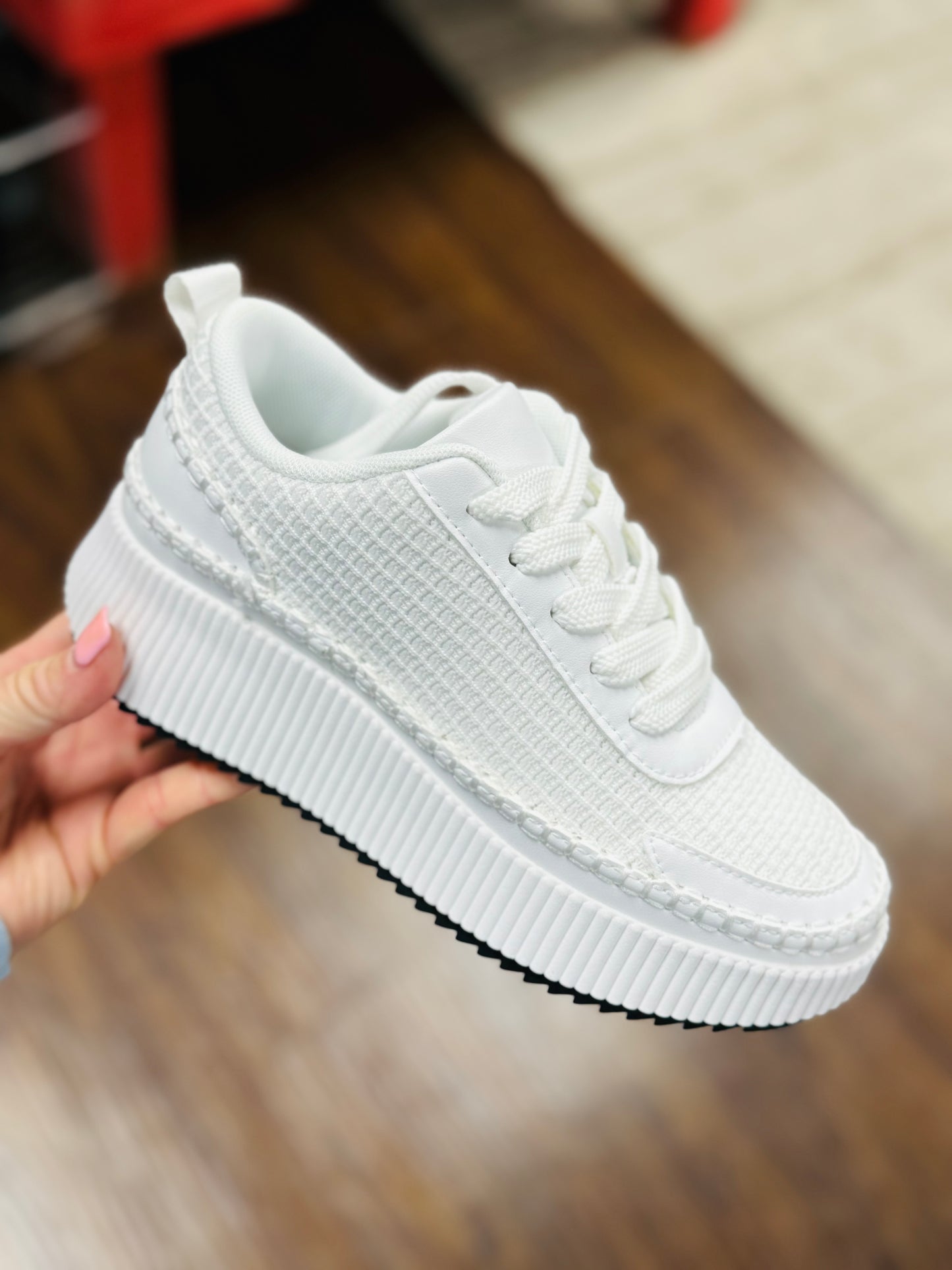 White Mesh Sneakers