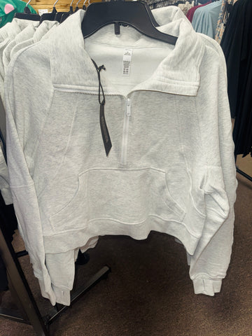 Women's Grey Heather 1/2 Zip Sweatshirt