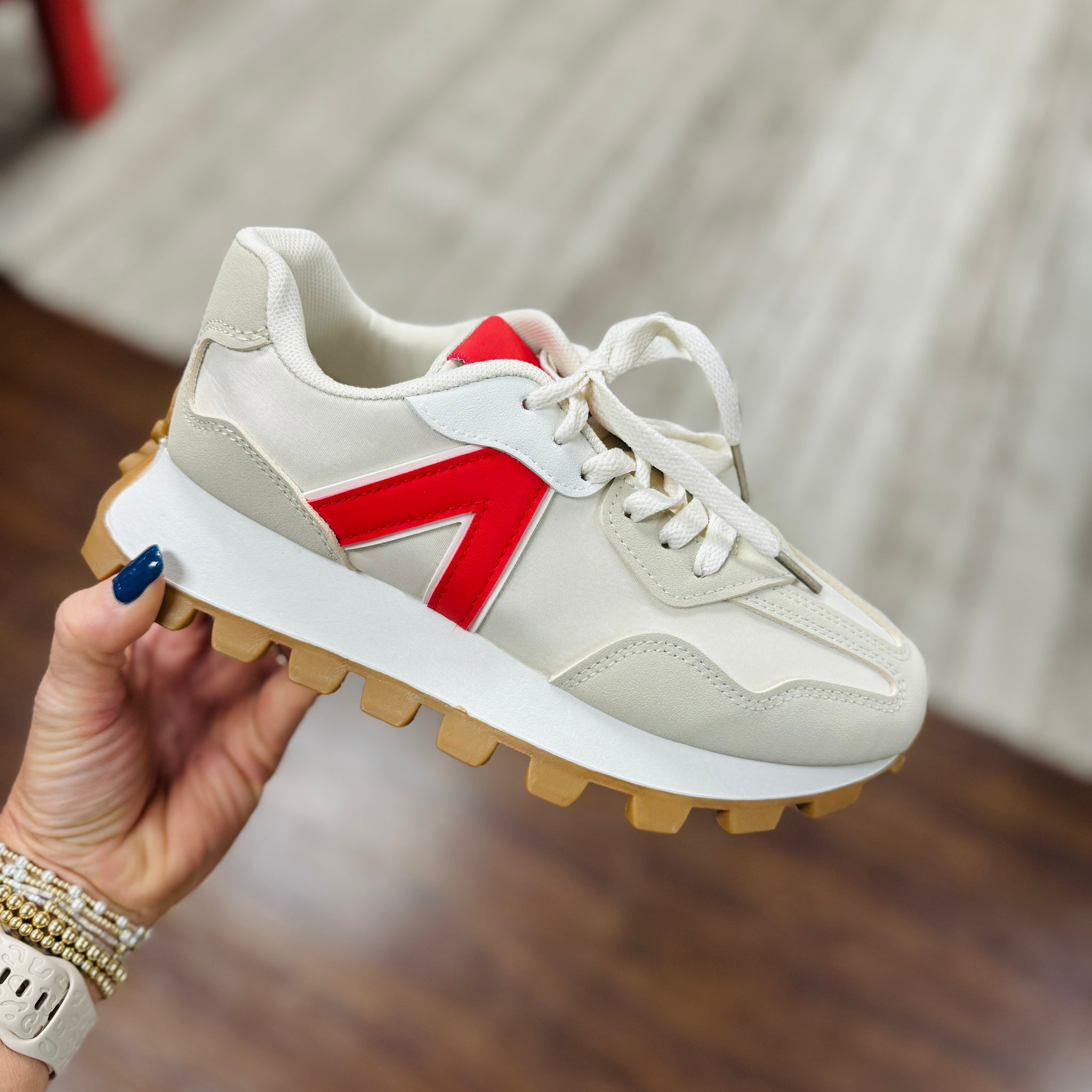 Mazin Sneakers - Beige/Red