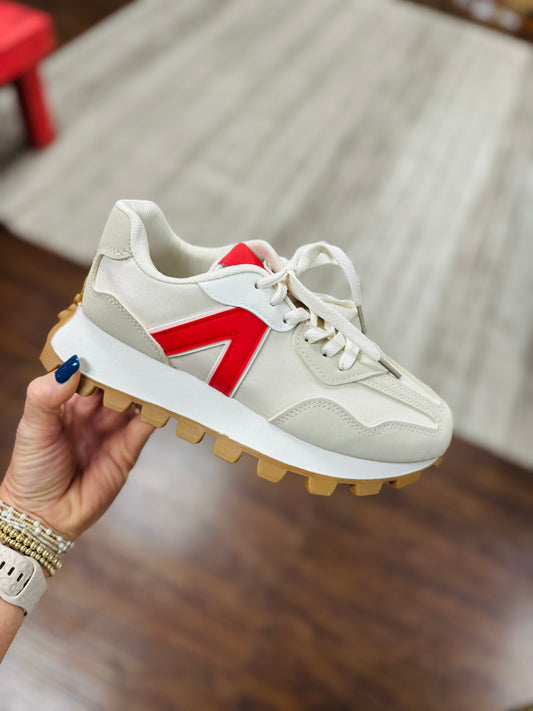 Mazin Sneakers - Beige/Red