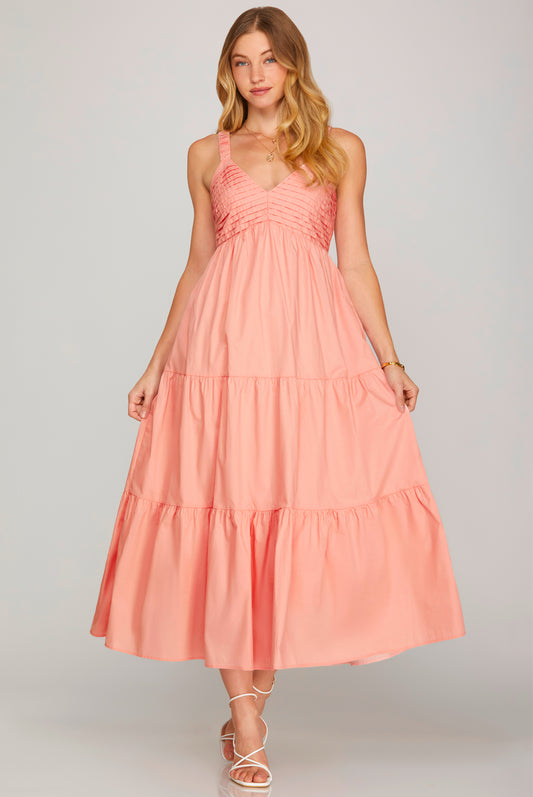 Poplin Tiered Maxi Dress