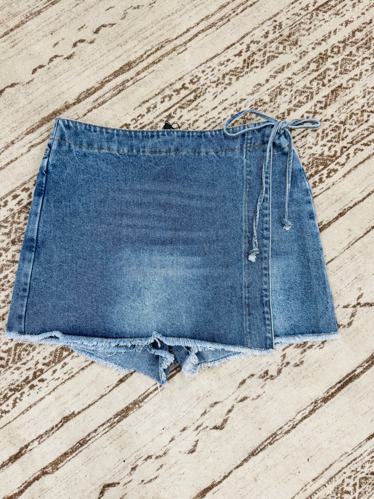 Brandy Side Tie Jean Skort