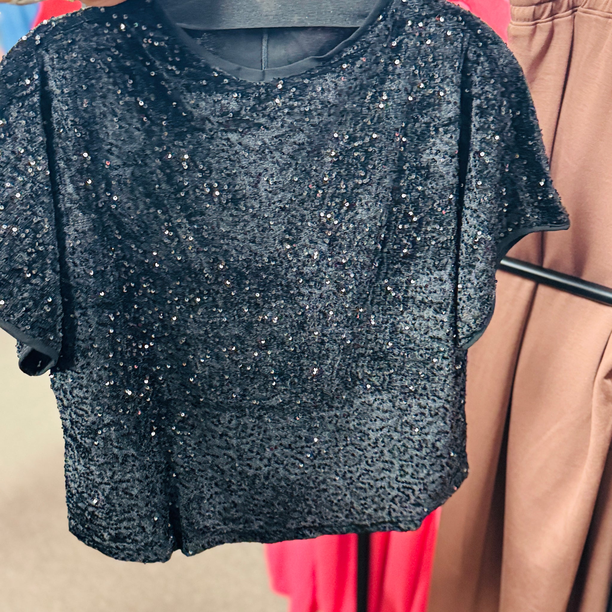 Sequin Velvet Top