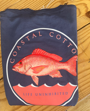 Coastal Cotton Stone Blue Red Snapper T-Shirt