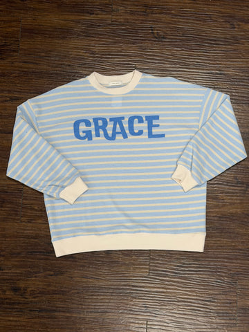 "Grace" Stripe Cloudy Knit Top