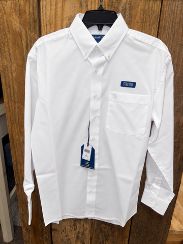 Men's Solid White Button Down Shirt