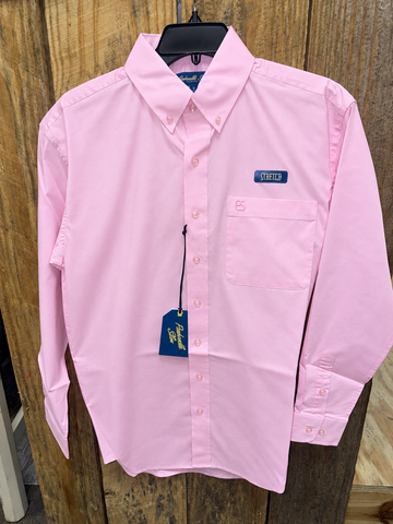 Men's Solid Pink Button Down Shirt