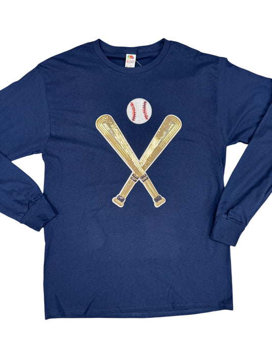 Sequin Baseball Graphic L/S Tee