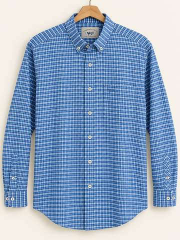 Coastal Cotton Cobalt Blue Stretch Sport Shirt