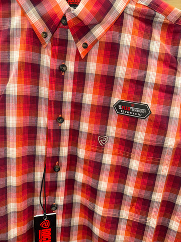 Men's Plaid Dobby SS Button Down