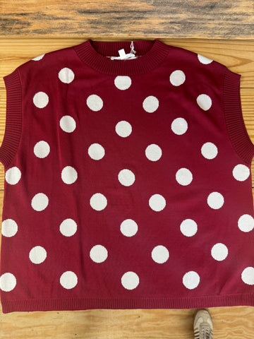 Game Day Polka Dot Knit Top