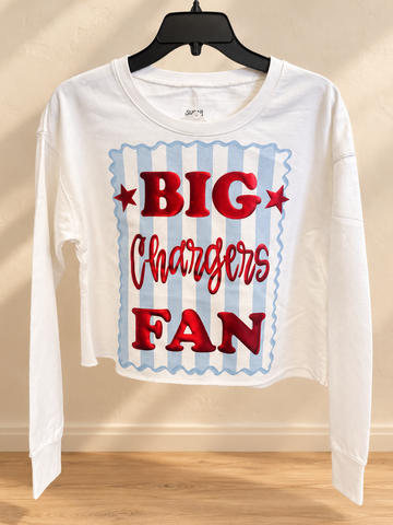 Big "Charger" Fan Cropped Sweatshirt